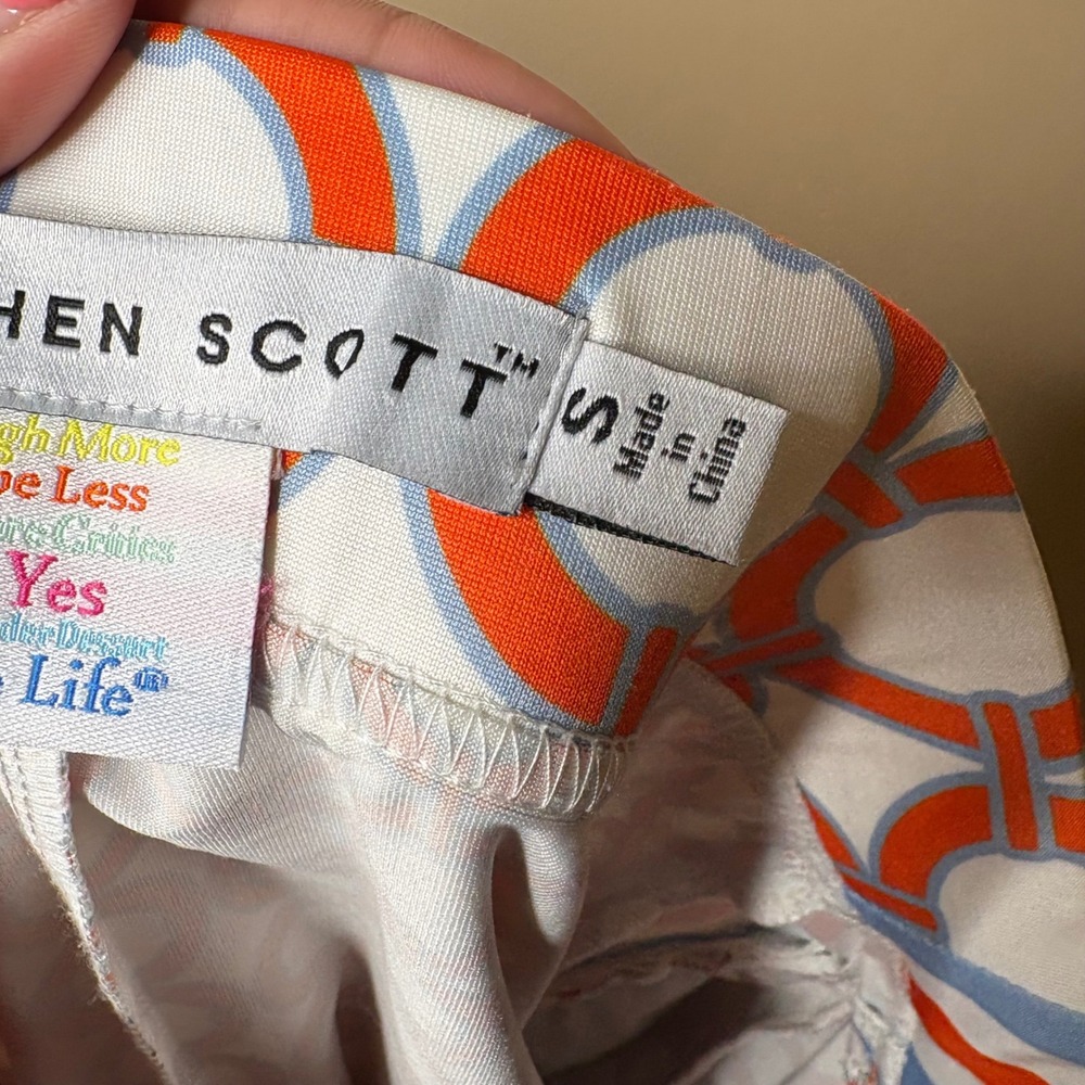 Gretchen Scott Womens Orange Blue Geometric Skort Sz Small Sporty Pickleball - Picture 7 of 8
